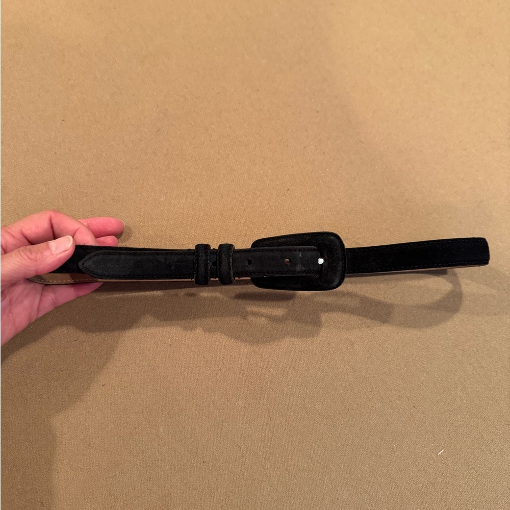 Neiman Marcus Black Suede 1” belt - Size Small
